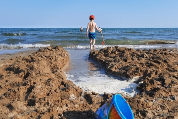 Sandburgen bauen in Jesolo