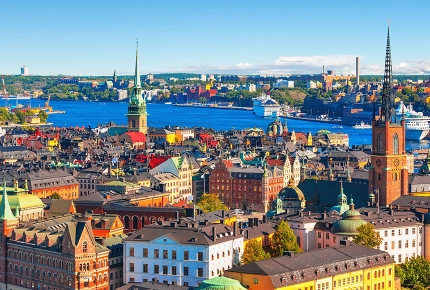 Blick auf die Altstadt von Stockholm