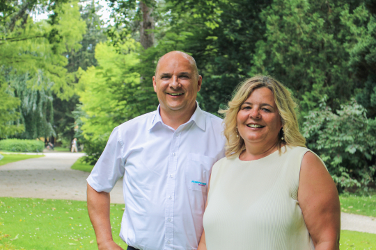 Busfahrer Martin Ladner & Reiseleiterin Maria-Luise Hölbling-Lechner