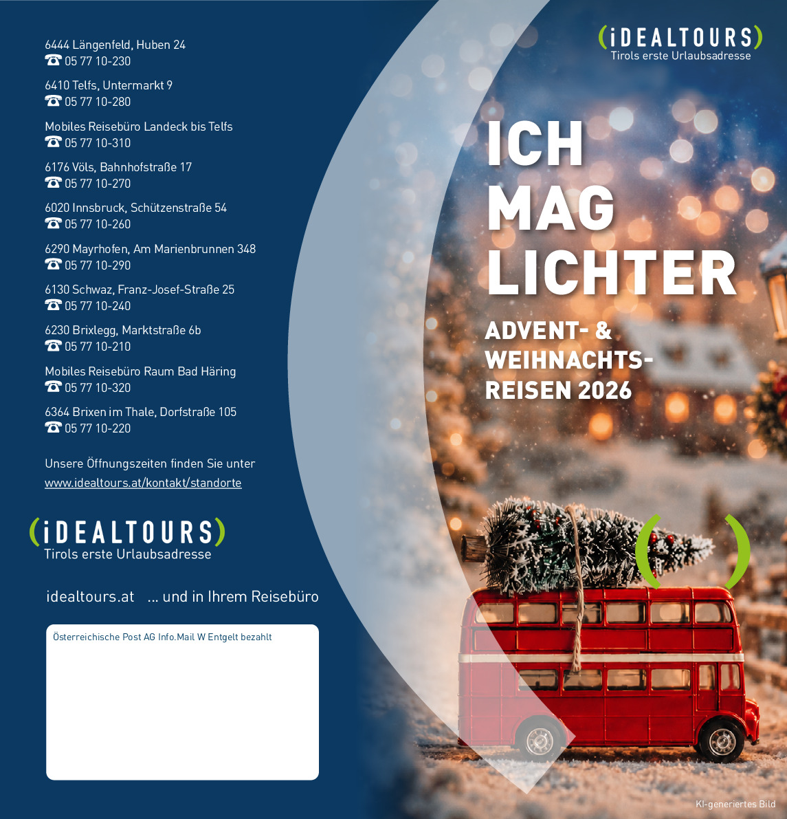Idealtours Christkindlmarkt & Adventreisen 2026